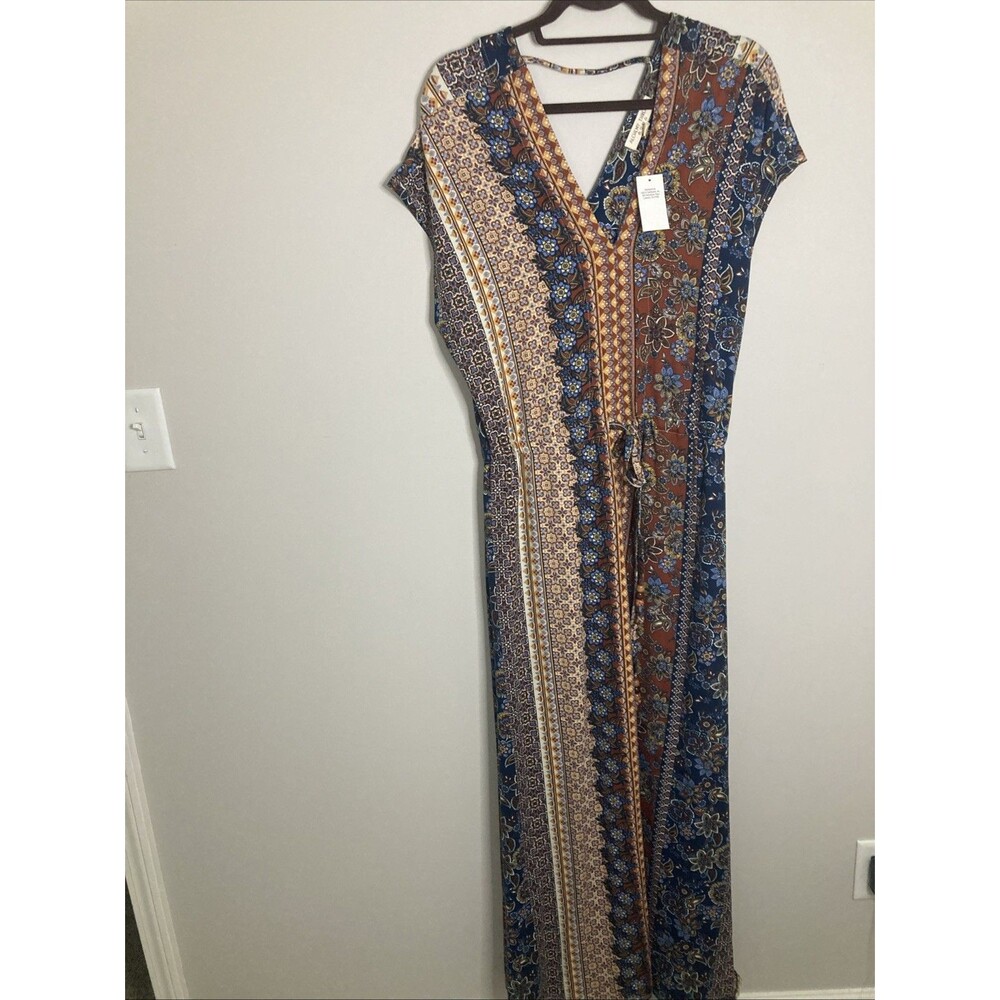 Alchemy Thread New Maxi Dress Mixed Media XL Boho Floral Fall